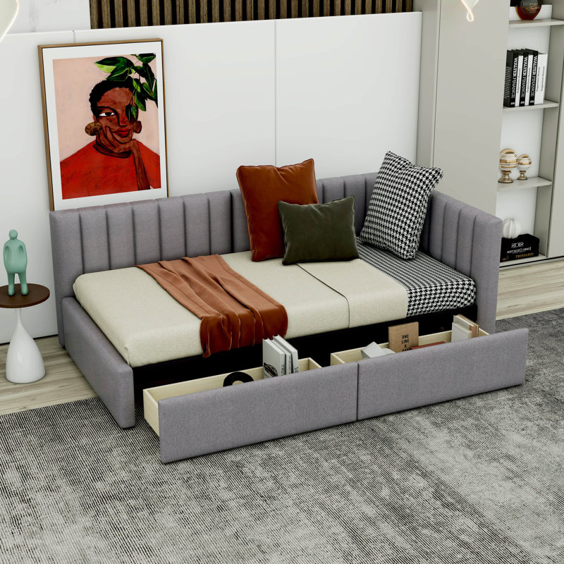 Masakatsu Upholstered Daybed, Gray