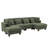 116" Sleeper Sofa with Ottoman for Living Room-1596062370