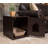Internet's Best Decorative Cat House & Side Table - Cat Home Nightstand - Indoor Pet Crate - Litter Box Enclosure (Espresso)-1826587755