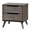 Table de chevet Mid-Century moderne grise avec 2 et en bois massif pour la chambre à coucher avec style