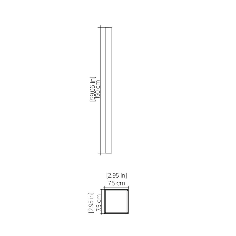 1 - Light LED Flush Mounted Sconce, 47.24" H x 2.95" W x 2.95" D, Organic White