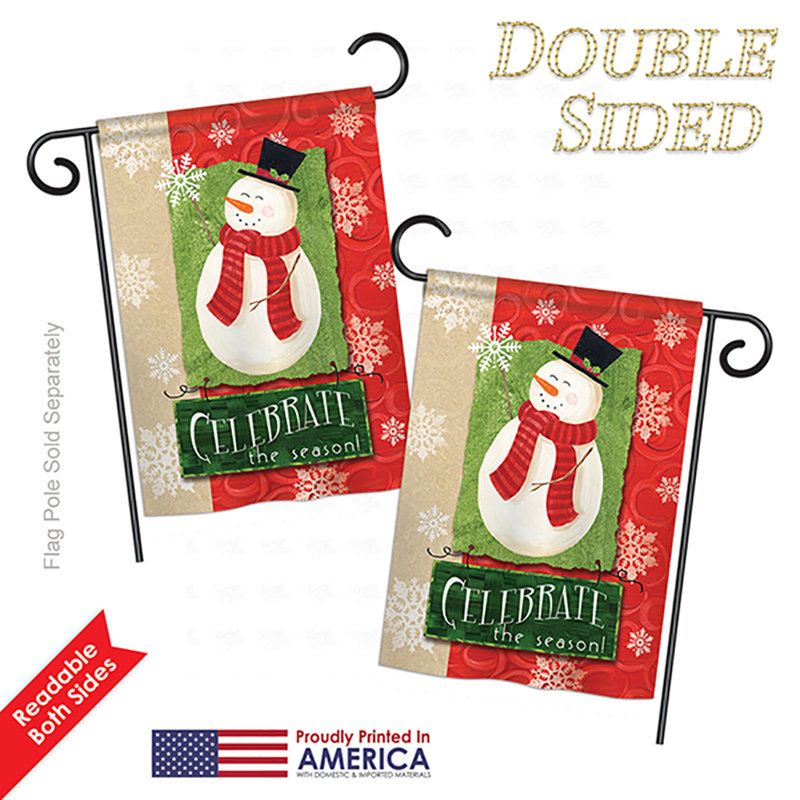 Drapeau de jardin 18,5 x 13 po Dirazan Celebrate the Season, Rouge pâle, Polyester