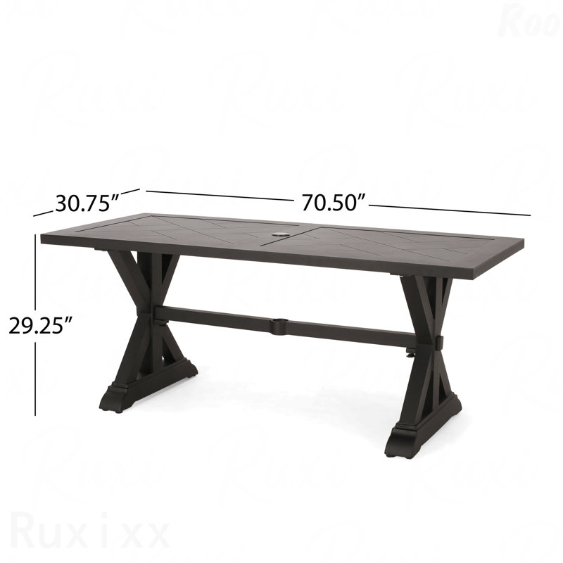 Outdoor Dining Table, Antique Matte Black
