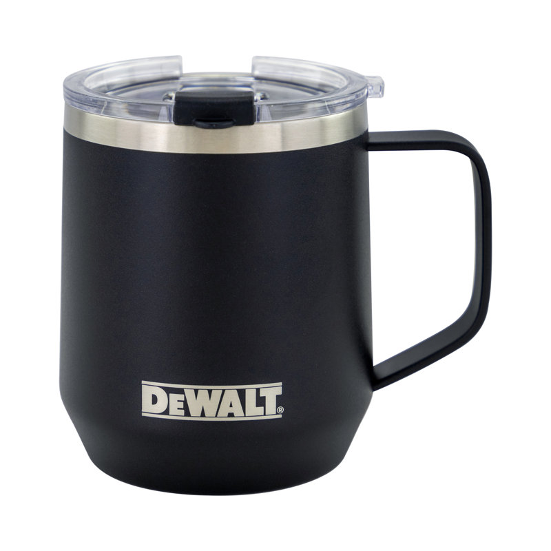 Grande tasse à café en acier inoxydable 14 oz., Noire, Noir
