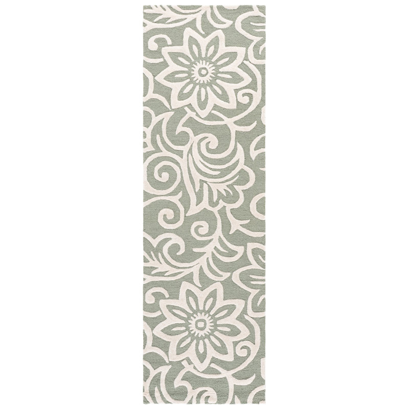 Glamour Hand Tufted Wool; Viscose; Cotton Floral Indoor Rug, Runner 2'3" x 8'