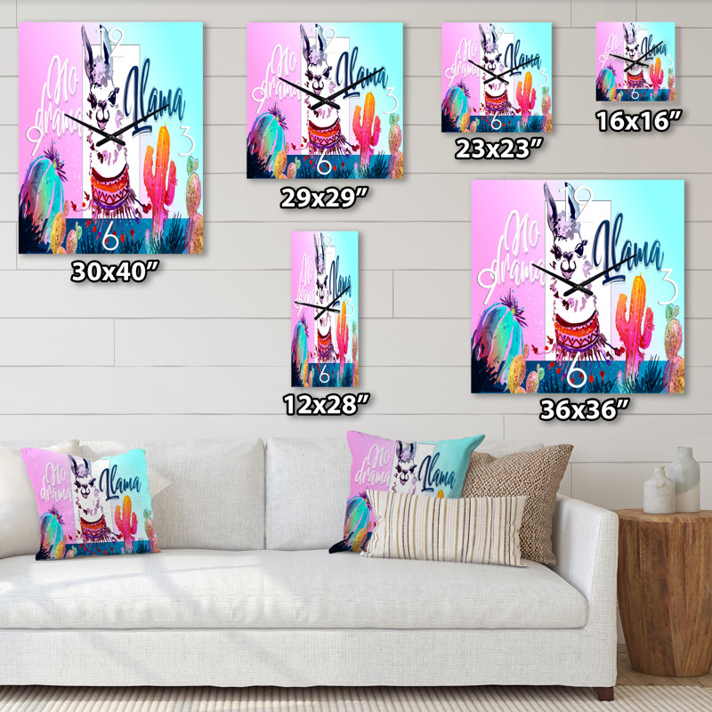 No Drama Llama - Horloge murale pour enfants, Petit