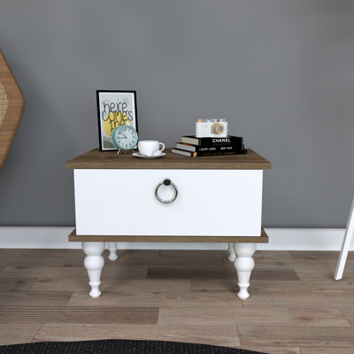 Poole 60cm W Manufactured Wood Bedside Table