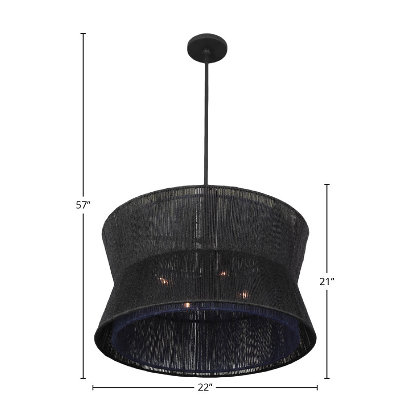 Madura 4 LT Matte Black Pendant Kalco