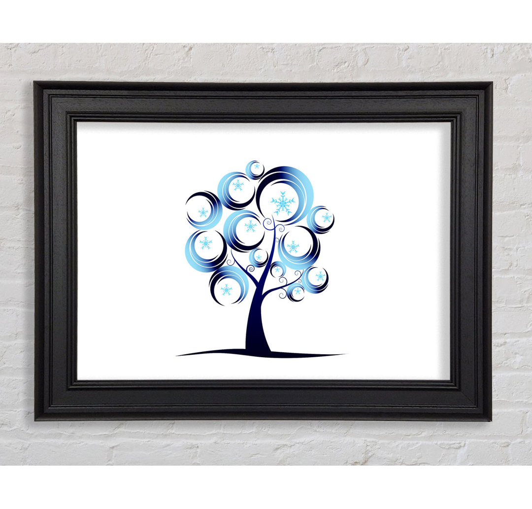 Gerahmtes Leinwandbild Blue Tree Abstract