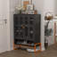 Armoire à chaussures à porte en maille à double face avec cloisons mobiles à double couche, base creuse pour une conception résistante à l'humidité et aux séismes, compatible avec les balais pour le salon