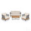 Ensemble de conversation d'extérieur 4 pièces en bois d'acacia tissé et corde, beige-1266161271