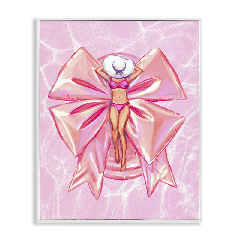 Giclée féminine encadrée flottante, signée Ziwei Li, H 30 po x l 24 po, Estampe numérique encadrée blanc bord de mer