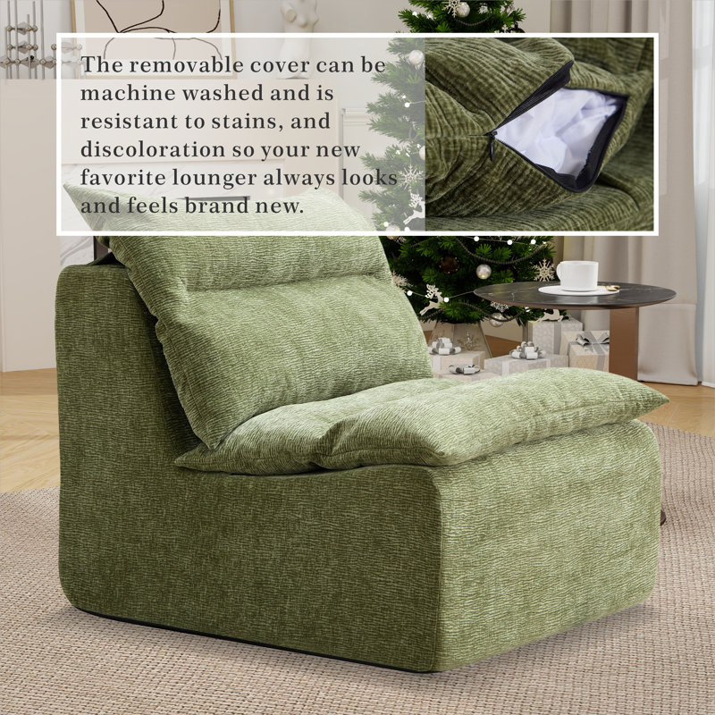 Yifeng Modern Bean Bag Chair,Upholstered Lazy Floor Sofa Couch