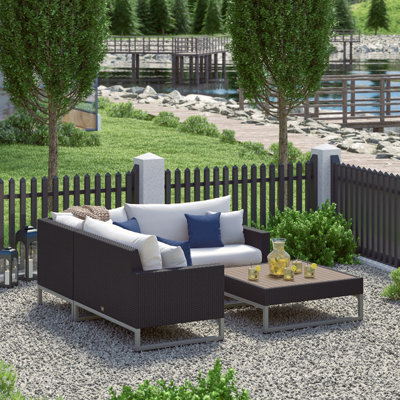Ensemble de conversation modulaire 4 pièces avec coussins Sunbrella