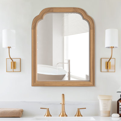 Solid Wood Wall Mirror for Bathroom or Bedroom
