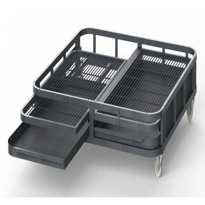 Cage de vol plate configurable en fer 79 po avec base additionnelle Ceilean