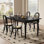 Retro Black Rectangular Solid    Wood Dining Set