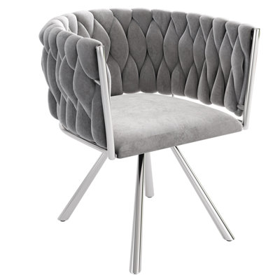Authneil Velvet Metal Armchair
