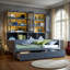 Lit de jour en bois avec armoire en verre et lueur DEL-370949492-370949494