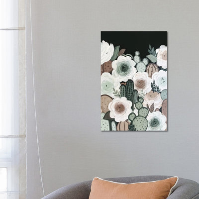Muted Cactus Florals by Katie Bryant - Wrapped Canvas Gallery-Wrapped Canvas Giclée