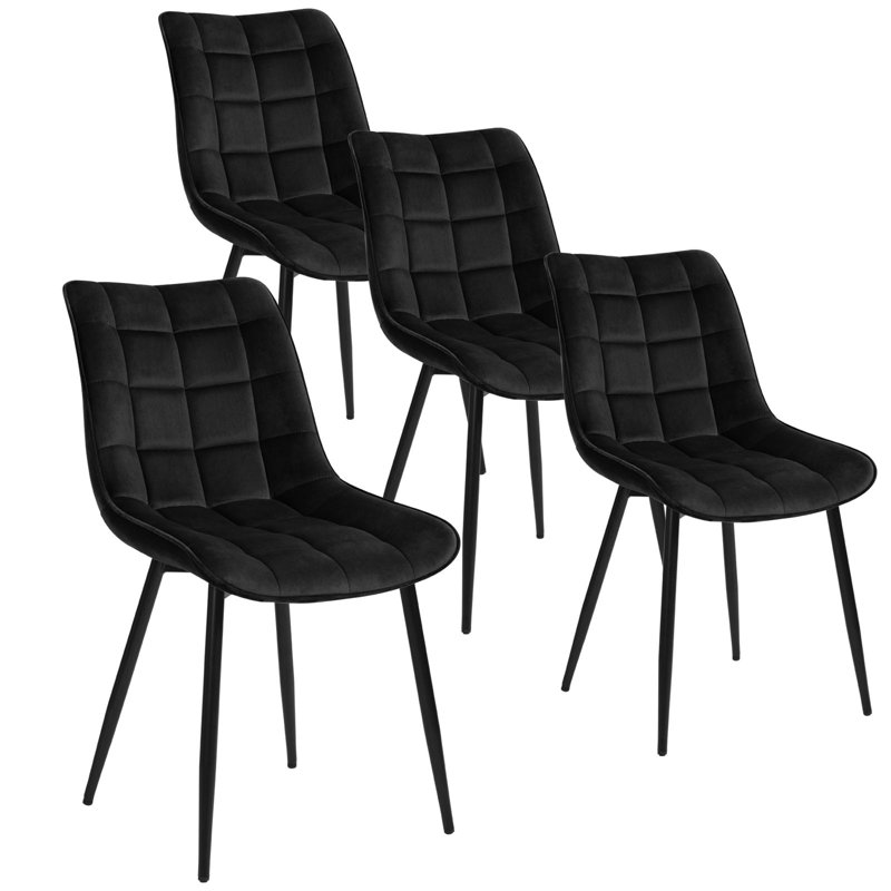Vassar 46.5cm H Upholstered Side Chair, 4, Black