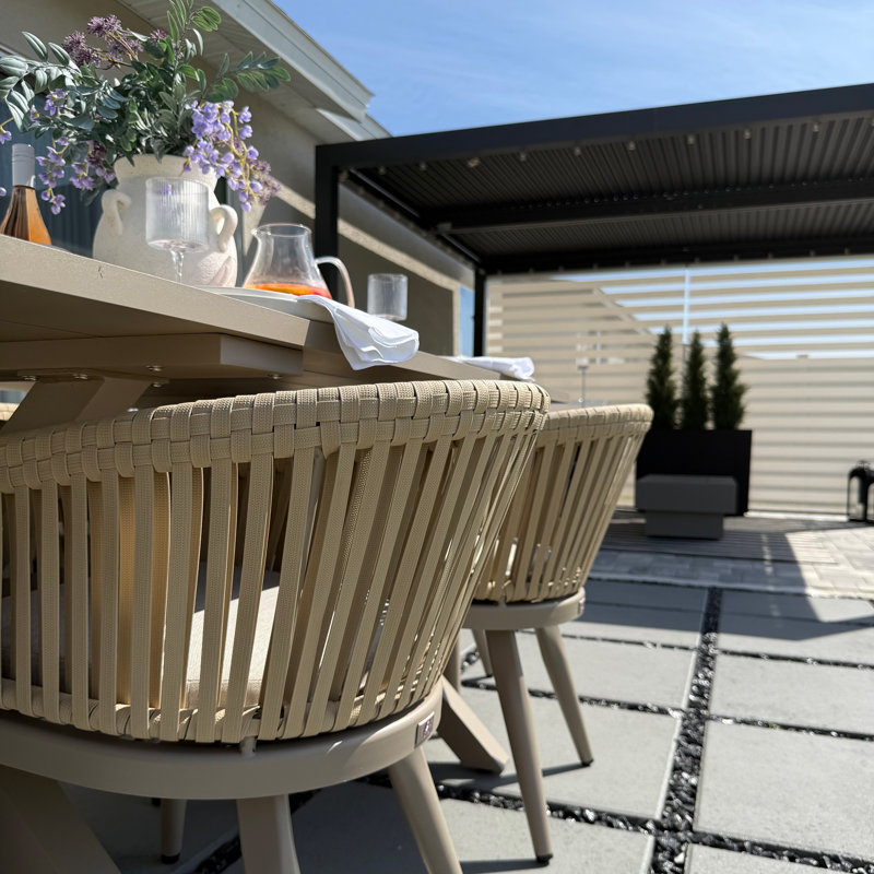  Chaises de patio pour l'extérieur avec coussin et rotin PE toutes saisons