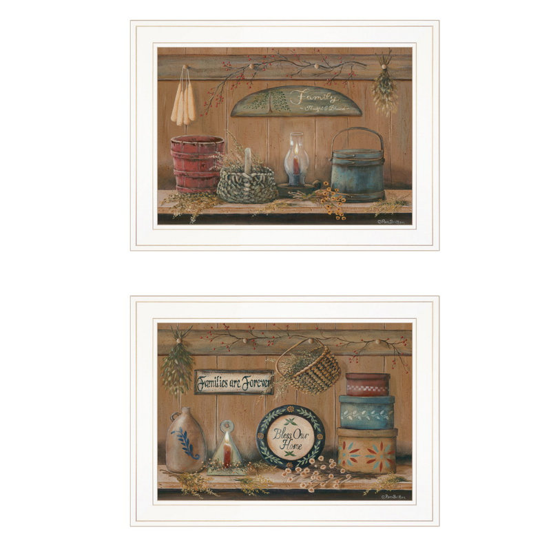 "Wall Shelf Treasures", ensemble de 2 pièces encadrées par Pam Britton