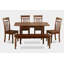 L'ensemble de salle à manger 6 pièces contient une table de salle à manger rectangulaire avec rallonge papillon et 4 chaises de cuisine avec banc, 32 x 54 pouces, acajou-1925271114-1925271115