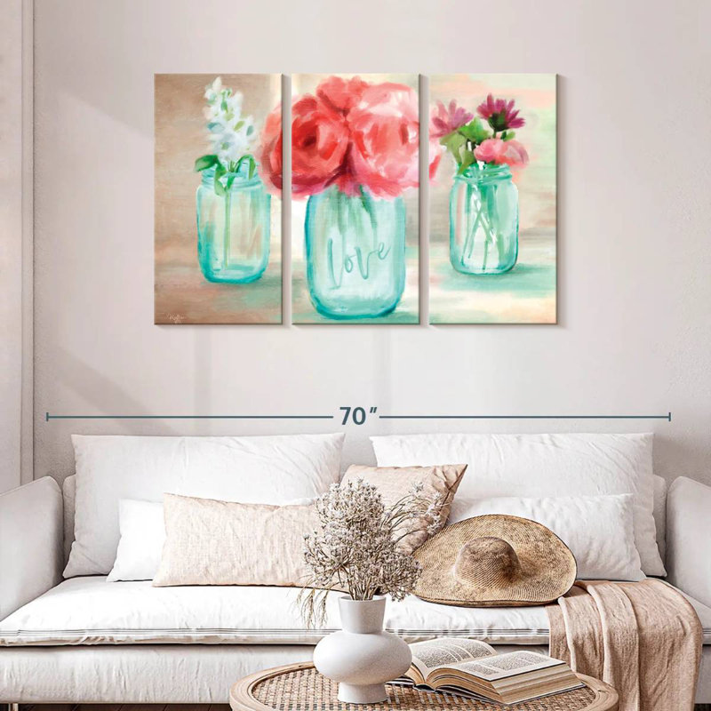 Trio de fleurs Harnek, H 28 po x l 45 po