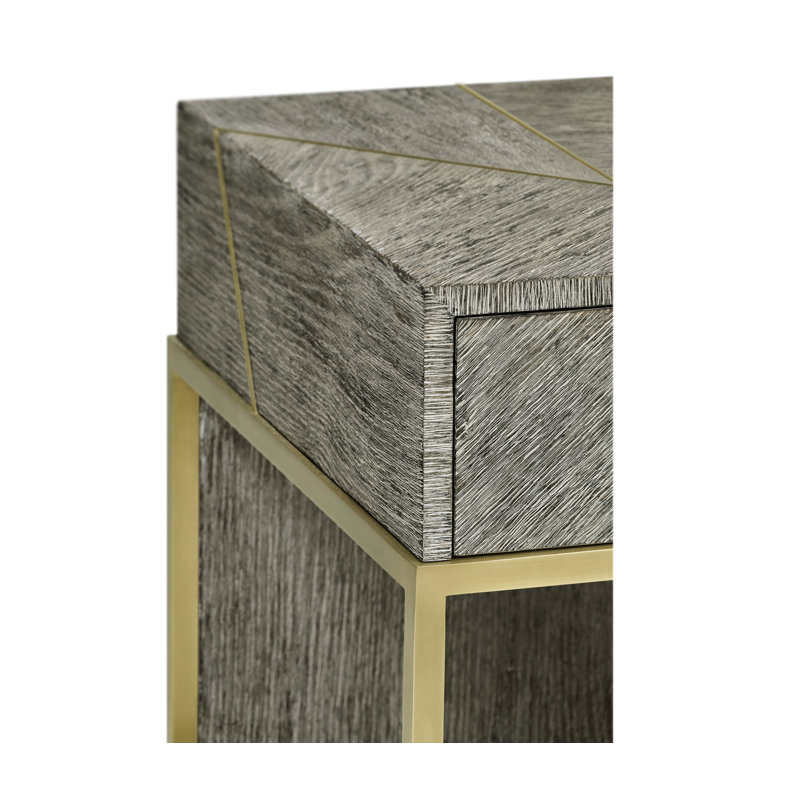 Geometric 1 - Drawer Solid Wood Nightstand