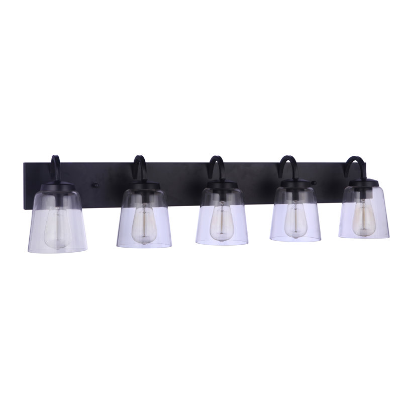 Éclairage pour meuble-lavabo 5 lumières Elsa, Noir mat
