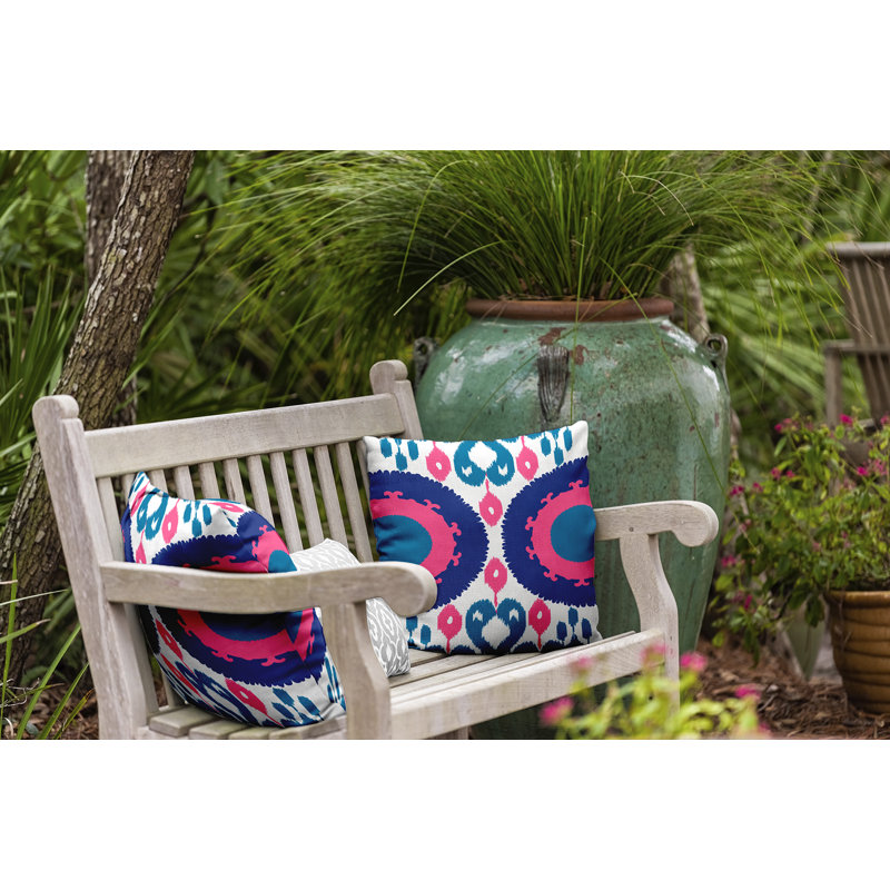 Housse et insert pour coussin carré Happy Hippy, H 20 po x l 20 po, Rose / bleu