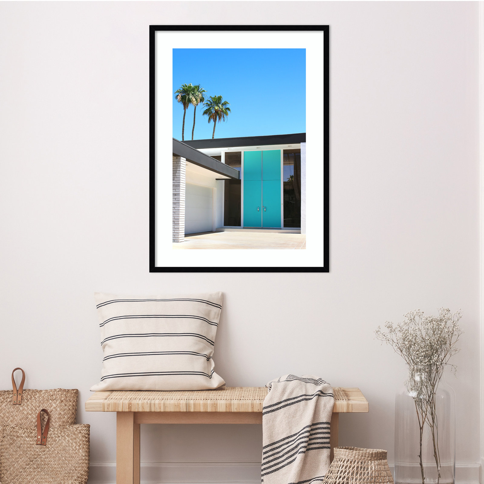 Palm Springs King by Rachel Dowd, Noir Black Framed, 40.38" H x 29.38" W x 0.875" D