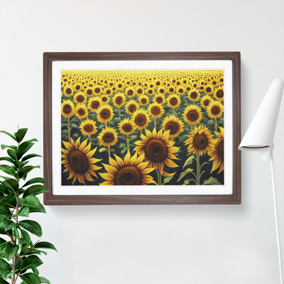 Dashing Sunflower Field - Framed Print