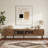 Modern LED TV Stand with Large Storage Drawer, Adjustable LED Lights, and Glossy Entertainment Center for Various TV Sizes, Brown Wood Farmhouse Design