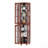 Corner Curio Cabinet With 4 Adjustable Tempered Glass Shelves And Lighting System, Solid Wood Legs,Acrylic Mirrored Back Panel-1512074765
