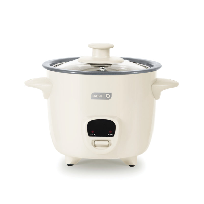 Mini Rice Cooker with Keep Warm in ceramic coating, Cream