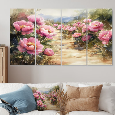 Peonies Along The Dirt Pat V - Along - Traditional Wall Art For Living Room