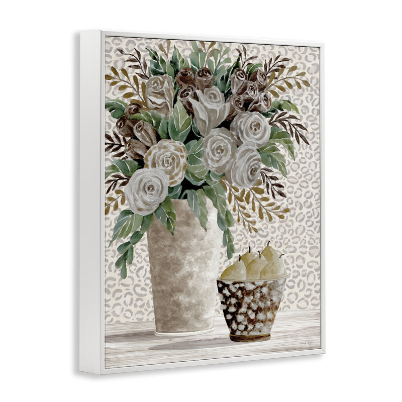 Bouquet sur motif léopard, estampe numérique, conception de Cindy Jacobs, H 20 po x l 16 po