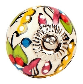 Hand Painted 1 1/2" Diameter Round Knob
