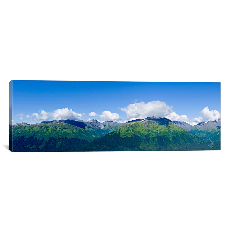 «Mountain Range, Chugach Mountains, Anchorage, Alaska, USA», reproduction de photo sur toile, H 20 po x l 60 po x P 1,5 po