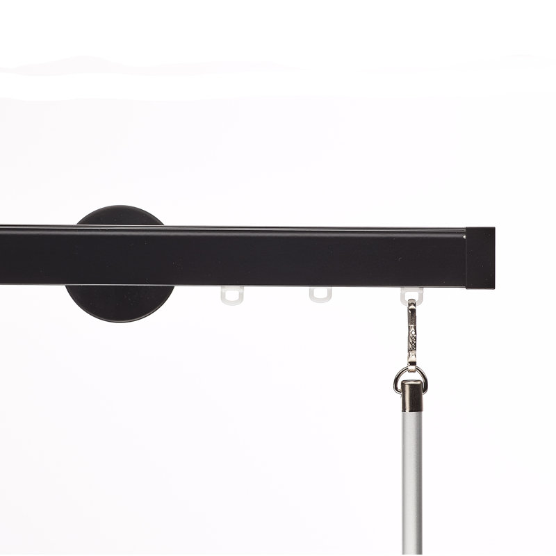 Tringle à rideaux simple noire 1 po, 48 po