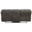 Fauteuil inclinable moderne 3 places en microfibre grise, structure en bois massif et contreplaqué, capacité de 136 kg par siège, inclinaison par tirette, coussins de dossier fixes, dossiers amovibles (3 places, dossiers, capacité de poids).