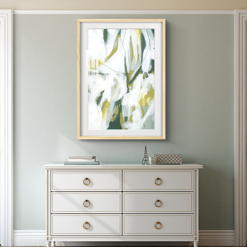 Emerald Ice I -Framed Print, Natural, 28.5" H x 20.5" W