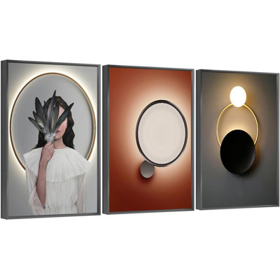 Beauté, art mural encadré en aluminium - Ensemble de 3 reproductions encadrées sur toile 10