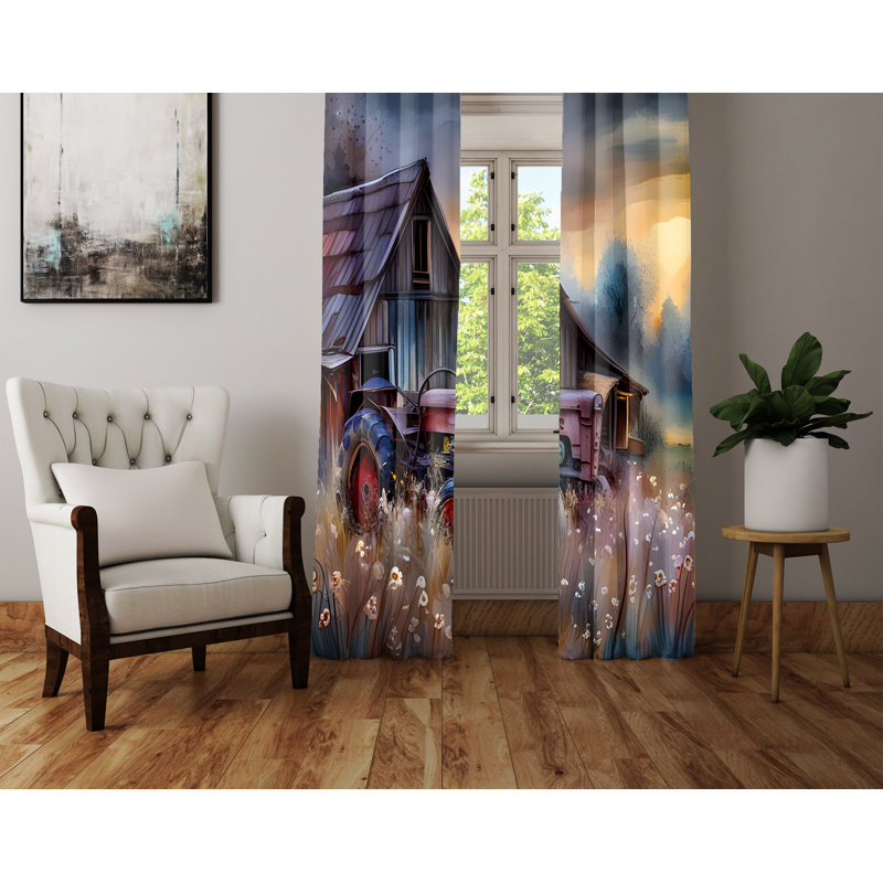Paire de rideaux semi-transparents en polyester Darika, L 20 po x L 52 po