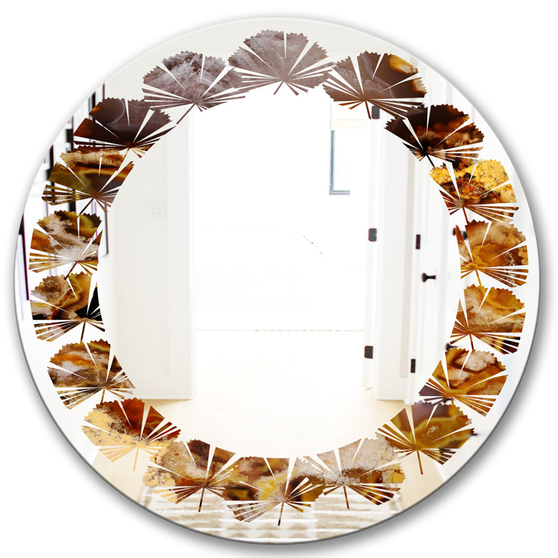 Miroir mural Leaves Sand, H 23,6 po x l 23,6 po