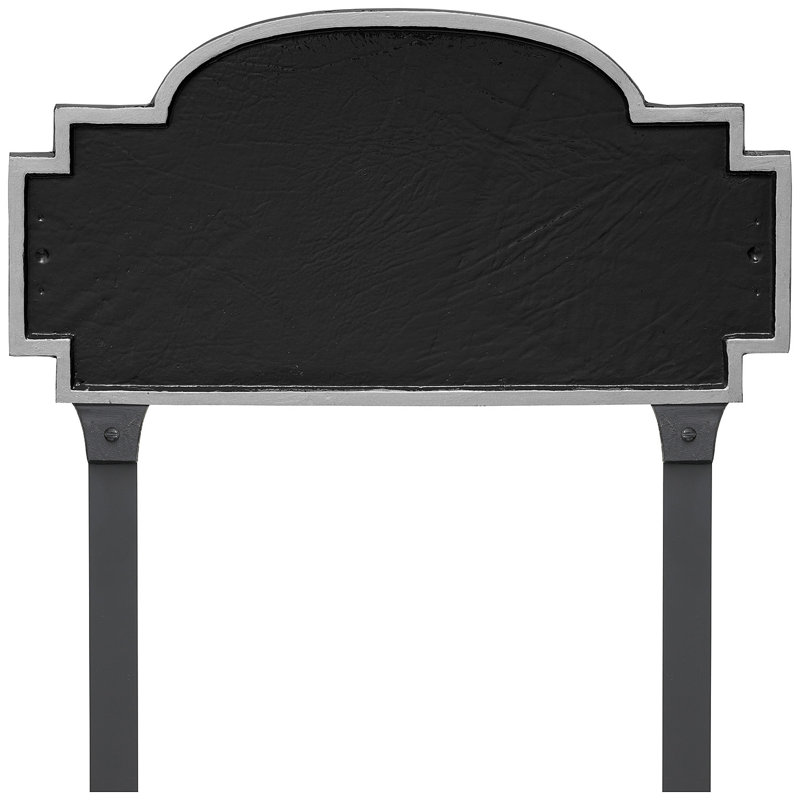 Plaque d'adresse sur 1 ligne Chesterfield, Noir / argent, Oui