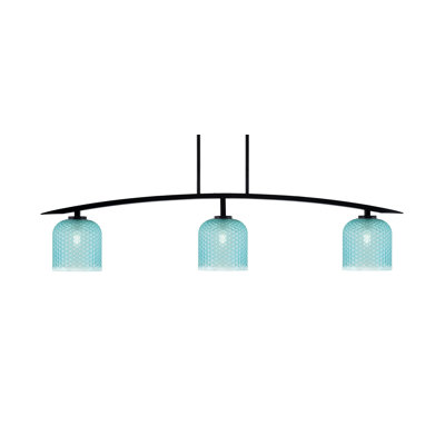 Kurve 3 Light Bar With 7" Turquoise Textured Glass
