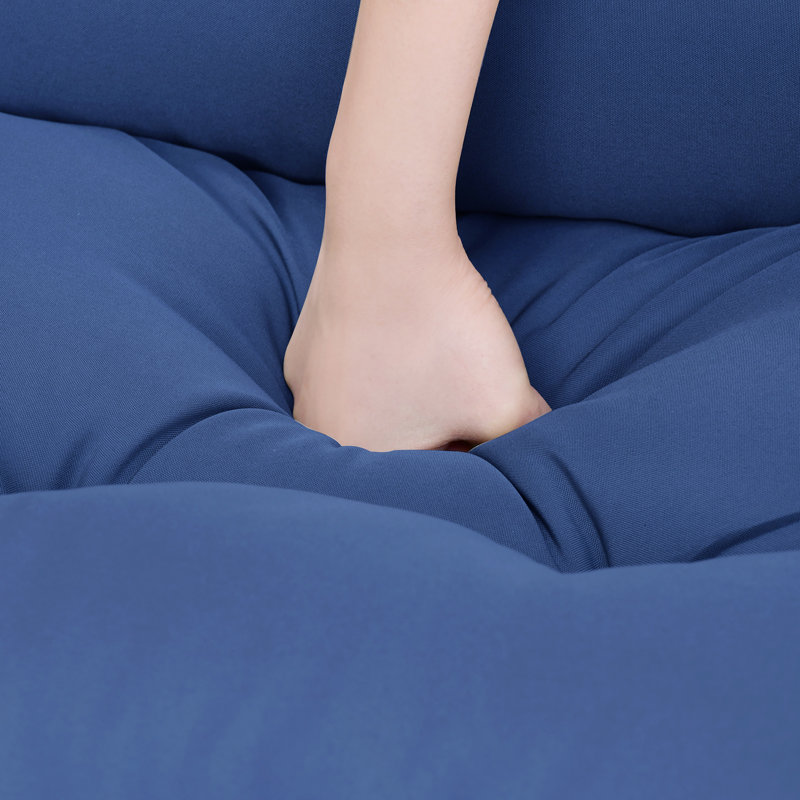 Coussin de chaise Adirondack d'extérieur bleu marine 4 po, ensemble de deux pièces, Bleu